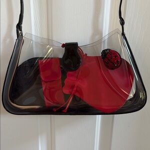 J.Renee Transparent Black & Red Ladybug Handbag